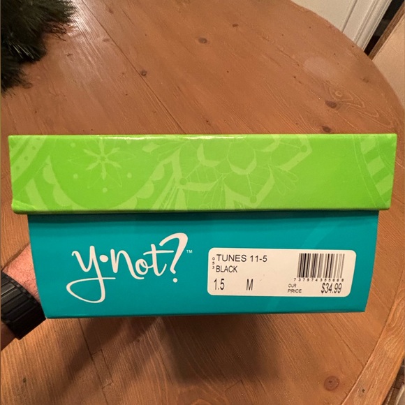 Y•Not? Girls Black Block Heel Sandals – Size 1.5M - Picture 4 of 5